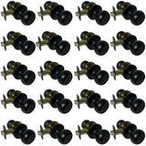 Contractor Pack of 20 Matte Black Round Privacy Door Knobs