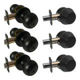 3 pack round entry knob and deadbolt combo set in matte black