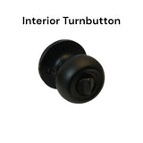 matte black round door knob turnbutton