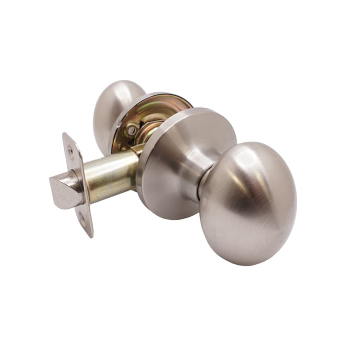 Satin Nickel Oval Shaped Passage Door Knob for Closet doors