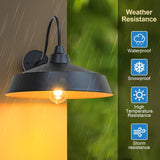 Barn light on stucco siding with rain resistance
