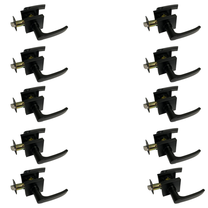 10 pack contractor pack of matte black passage door levers style 8048nbl