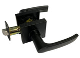 Matte Black Square Modern Passage Door Lever style 8048nbl
