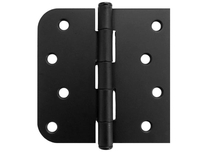 4 inch door hinge with half square radius and half 5/8 inch radius for exterior doors.