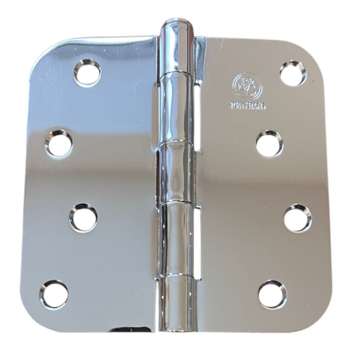 Penrod Mirror Polished Chrome Door Hinge 4 inch with 5/8 inch radius