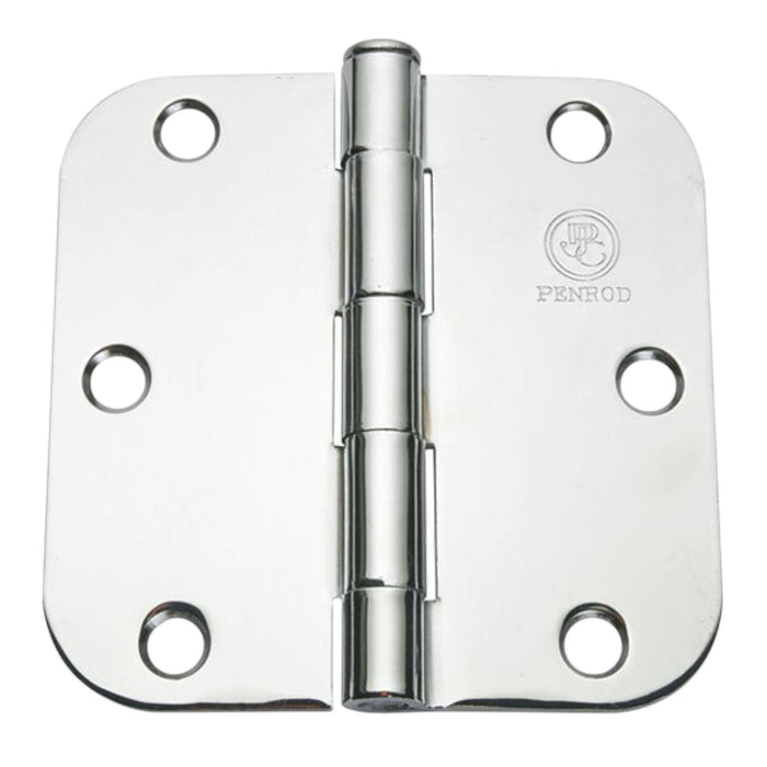 Bright Polished Chrome Penrod door hinge 3.5 inch with 5/8 inch radius