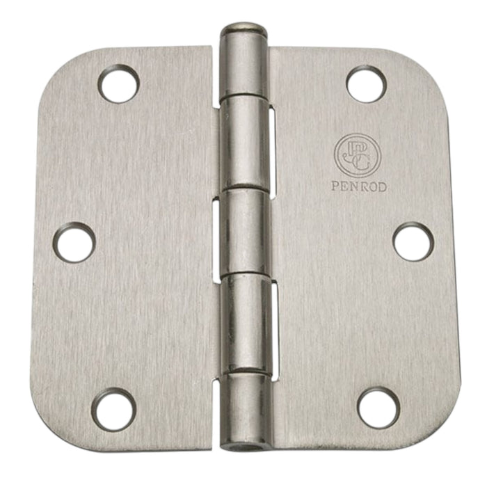 Satin Nickel Penrod Brand Door Hinge 3.5 inch with 5/8 inch radius