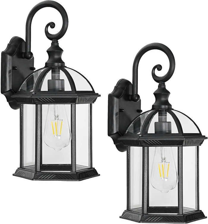 2 pack of black outdoor light fixtures