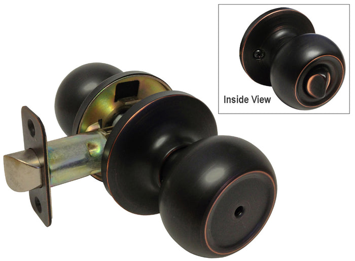 Dark Oil Rubbed Bronze Privacy Round Knob- Style: 5765DBR