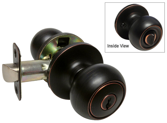 Dark Oil Rubbed Bronze Entrance Round Knobs- Style: 5765DBR