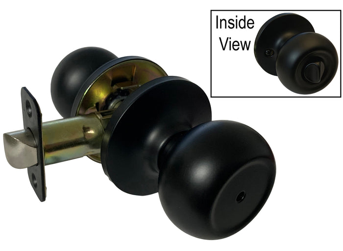 Black Finish Privacy Round Knob - Style: 5765NBL