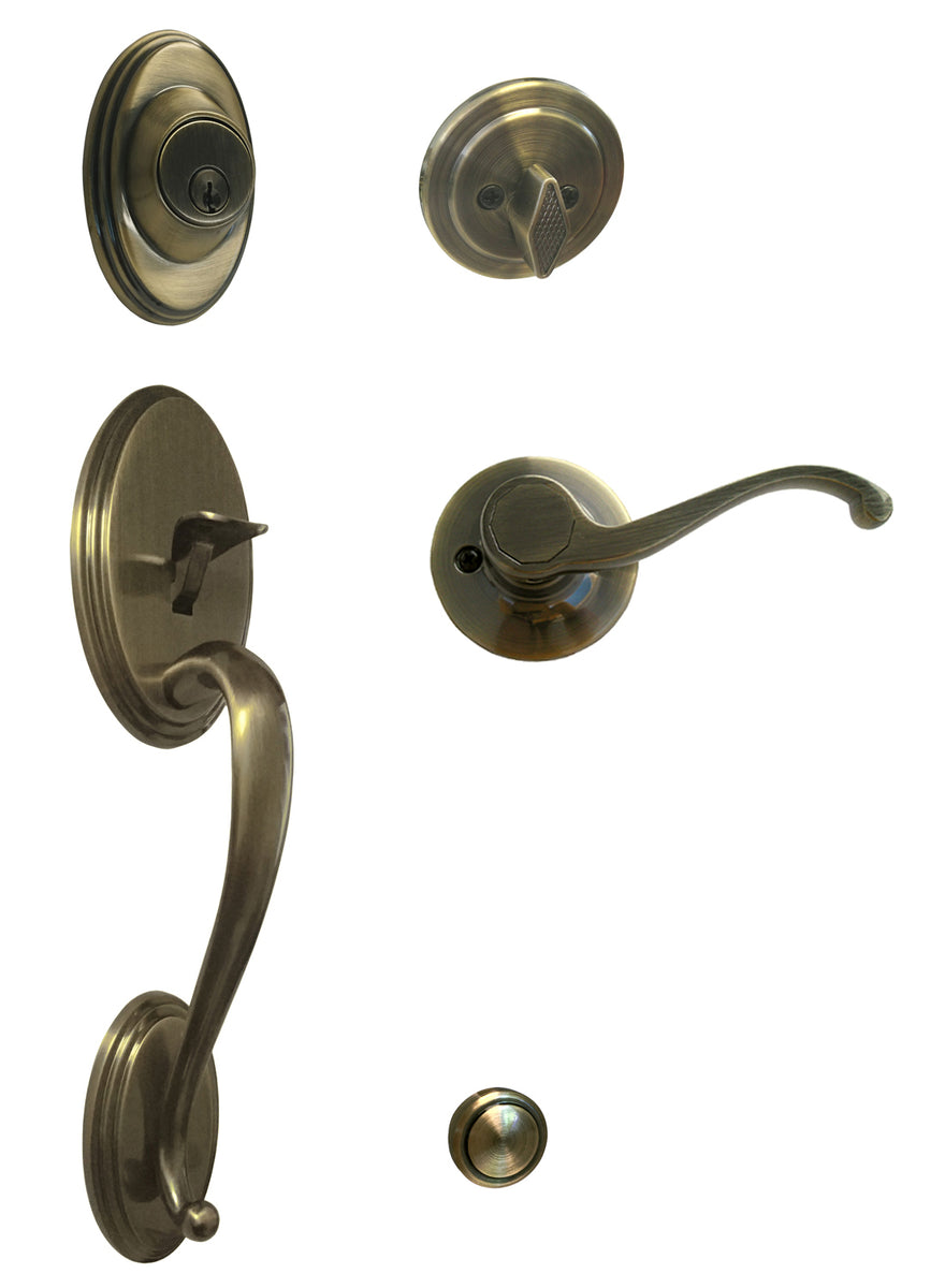 EAGH47220CUS10B Rockwell Premium San Jose Solid Brass Entry Door Handle Set  in Antique Black - Premium Hardware