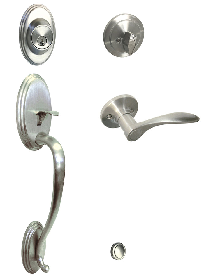 Satin Nickel Front Door Handleset with 836 Lever