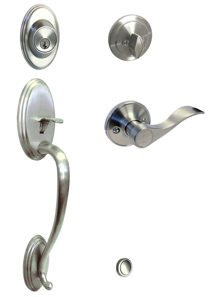 Satin Nickel Front Door hanndle with 838 Lever