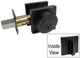 Black Finish Square Single Cylinder Deadbolt