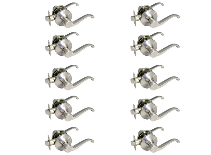 Satin Nickel Traditional Passage Door Handle Contractor Pack 10 piece set