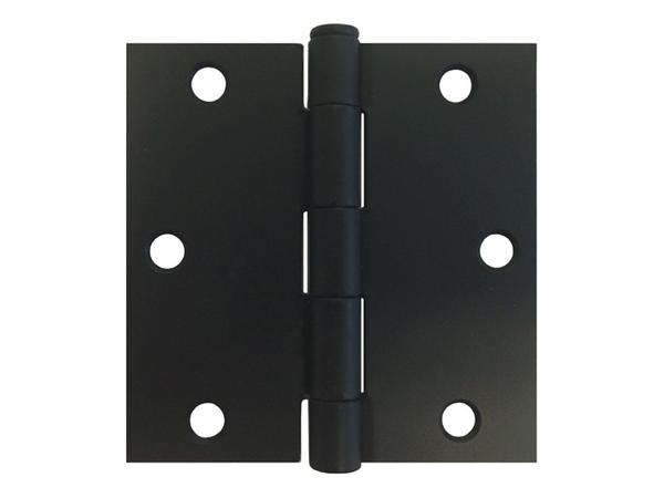 3.5 Inch Black Door Hinge with Square Corners