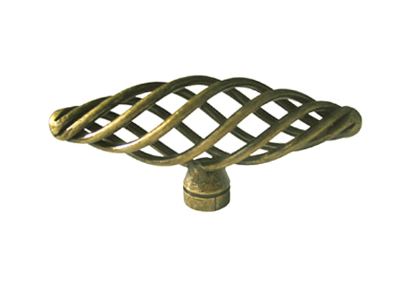 Antique Brass 3 inch Birdcage Knob