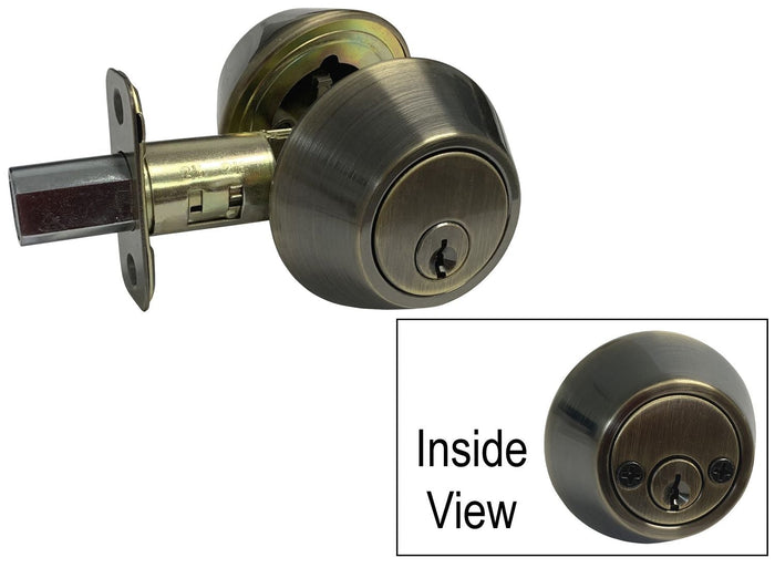 Antique Brass Double Cylinder Deadbolt