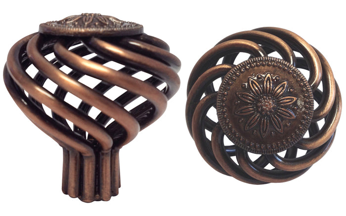 Antique Copper Sunflower Birdcage 1 3/8