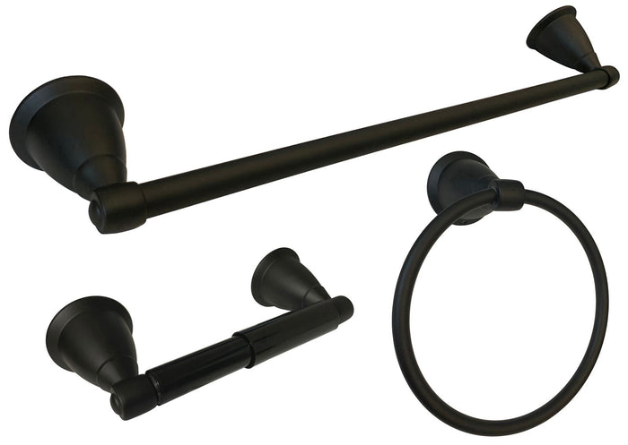 Matte Black Towel Bar Kit with 24
