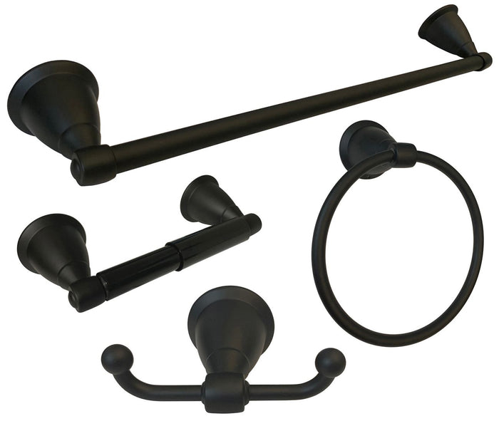 Matte Black Towel Bar Kit with 18