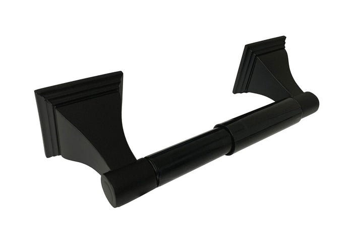 Matte Black Toilet Paper Holder with Square Base.