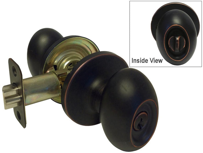 Dark Oil Rubbed Bronze Entrance Knobs- Style: 6093DBR