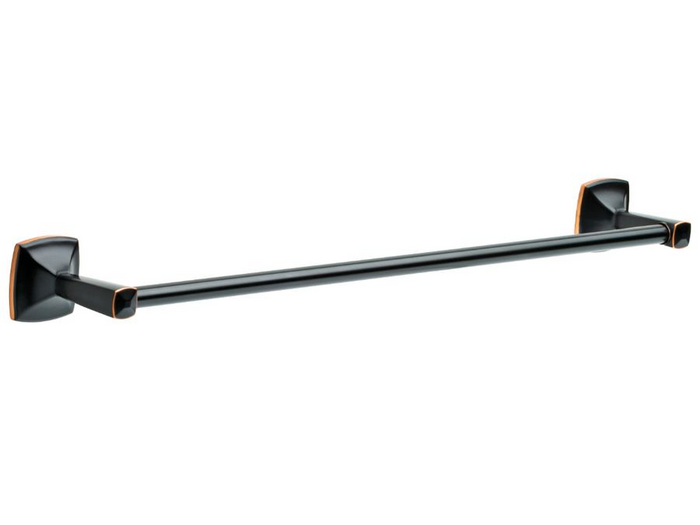 Delta Ely 24' Oil Rubbed Bronze Towel Bar with copper reveal