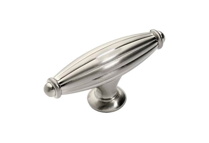 Satin Nickel Cabinet Knob with a Fluted Style