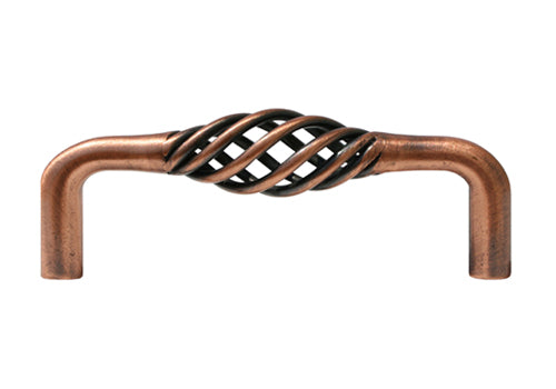 Antique Copper Cabinet Pull with a Bird Cage Design