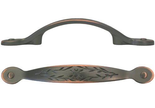 Oil Rubbed Bronze Cabinet Pull with a Leaf Motif