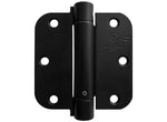 Heavy Duty 3 1/2" Self-Closing Spring Door Hinge with 5/8" Radius Corners in Black Finish