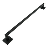 black modern 24" towel bar on white background