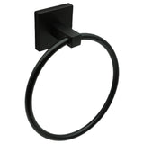 Black Modern Square Towel Ring