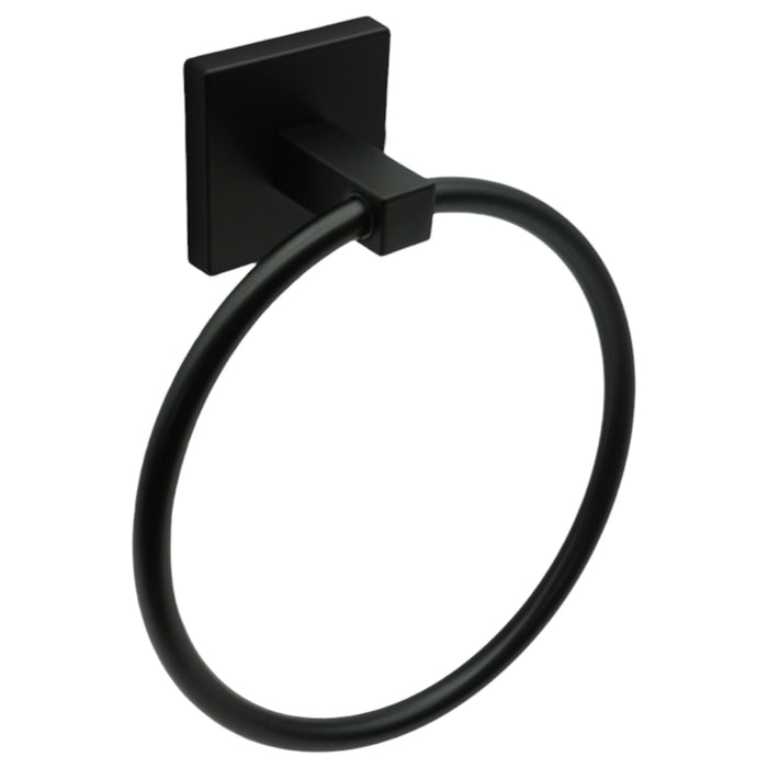 Black Modern Square Towel Ring