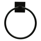 Black Modern Square Towel Ring