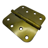 4" Door Hinges 5/8 Round Radius Antique Brass Finish<br><font color='red'>CLEARANCE - Finish Inconsistency</font>