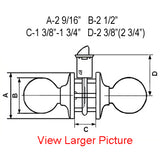 6093 Satin nickel oval knob product dimensions