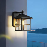 Outdoor Wall Light with Lampshade Waterproof Matte Black Aluminum