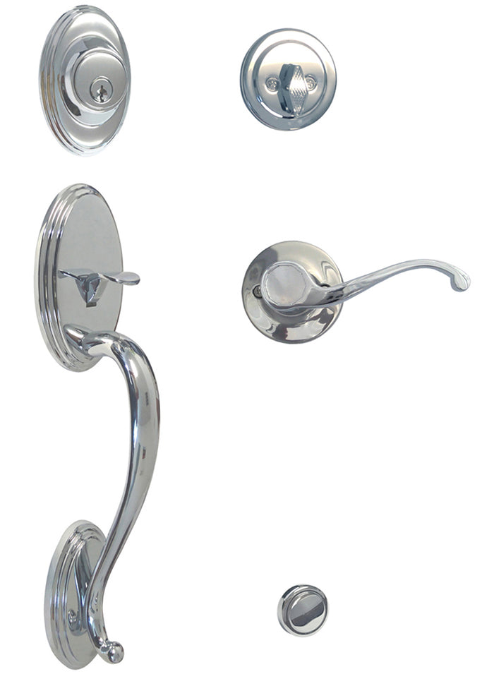 Polished Chrome Front Door Handleset with 835 Lever