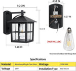 Outdoor Wall Light with Lampshade Waterproof Matte Black Aluminum