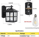 Outdoor Wall Light with Lampshade Waterproof Matte Black Aluminum