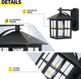 Outdoor Wall Light with Lampshade Waterproof Matte Black Aluminum