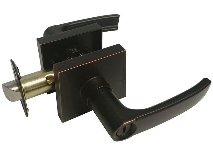 Dark Oil Rubbed Bronze Square Privacy Door Handle- Style: 8048DBR