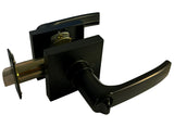 Black Finish Square Privacy Door Handle - Style: 8048NBL