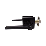 Black Finish Modern Privacy Door Handle- Style: 80881NBL
