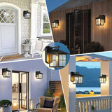 Outdoor Wall Light with Lampshade Waterproof Matte Black Aluminum