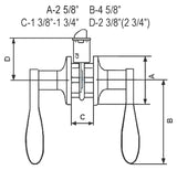 836 Door Lock dimension