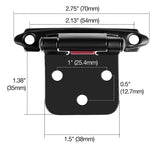 Satin Nickel Self Closing Variable Overlay Surface Mount Cabinet Hinge (Pair)